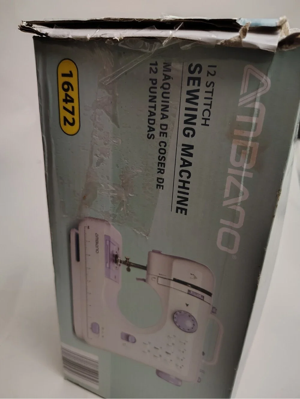 Ambiano 12 Stitch Sewing Machine Portable Compact Kit 16472 White Purple